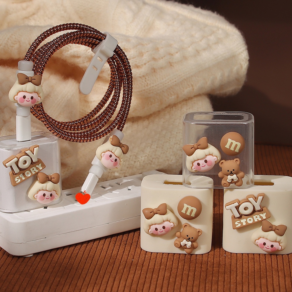 Cute Cartoon Charger Protector/Cord Protector/Charging Cable Protector Compatible For iphone 18W /20W Fast Charger Cover [cchoice]