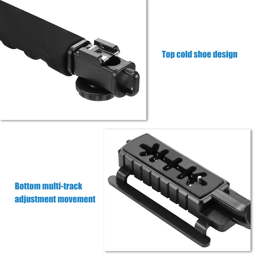 PULUZ U/C Shape Portable Handheld DV Bracket Stabilizer Kit for Apple Iphone Sony Samsung Panasonic Huawei Xiaomi with Cold Shoe Tripod Head Phone Clamp Quick Release Buckle Long Screw