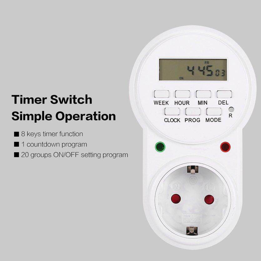 Obbb Digital LCD Mini 125 V 15A Soket Tombol Waktu Steker Stopkontak-Di Waktu Hitung Mundur Hemat Energi Programmable Elektronik Controller