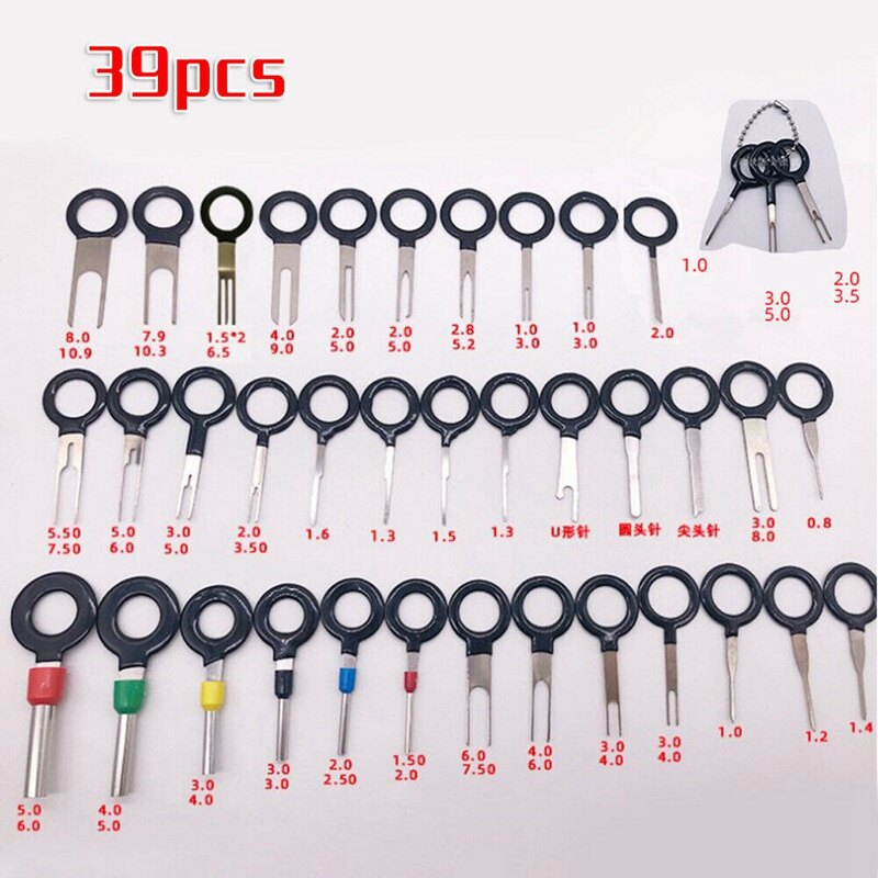 39 Chiếc Dụng Cụ Tháo Đầu Dây Điện Cho Xe Hơi Dụng Cụ Tháo Kim Đầu Nối Uốn Dây Điện Tự Động Bộ Tháo Chốt Tháo Cho Hầu Hết Các Đầu Nối