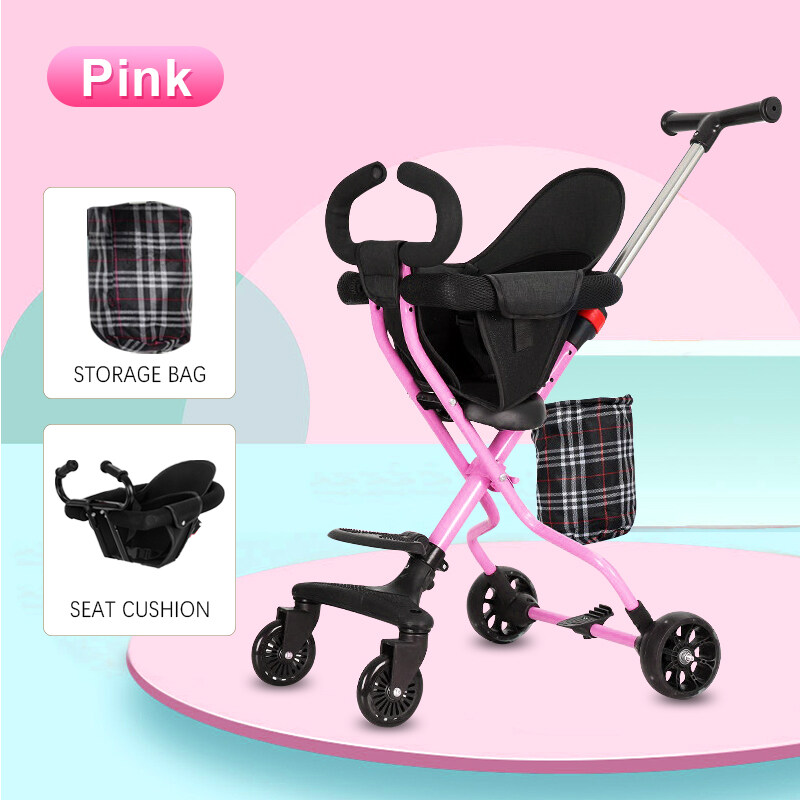 Stroller Baby Lightweight Foldable Kids Strollers Flexible FourWheel Magic Stroller With Safety