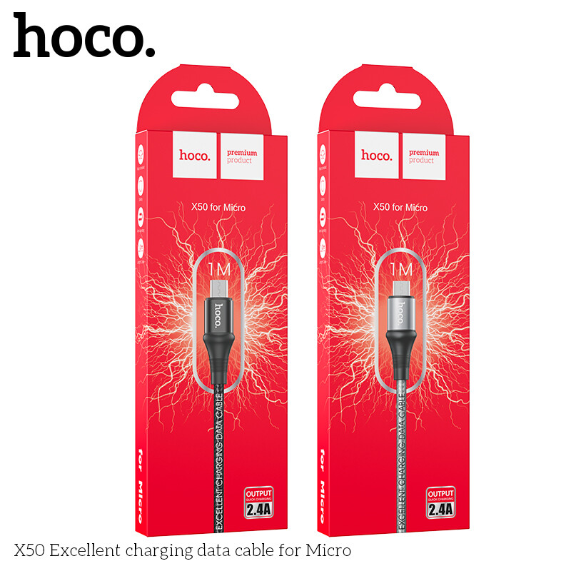 Hoco Original 100% X50 2.4A Fast Charging Cable Micro USB Type C Lightning for Quick Charger Data Cable for iphone 12 pro max oppo a12 realme
