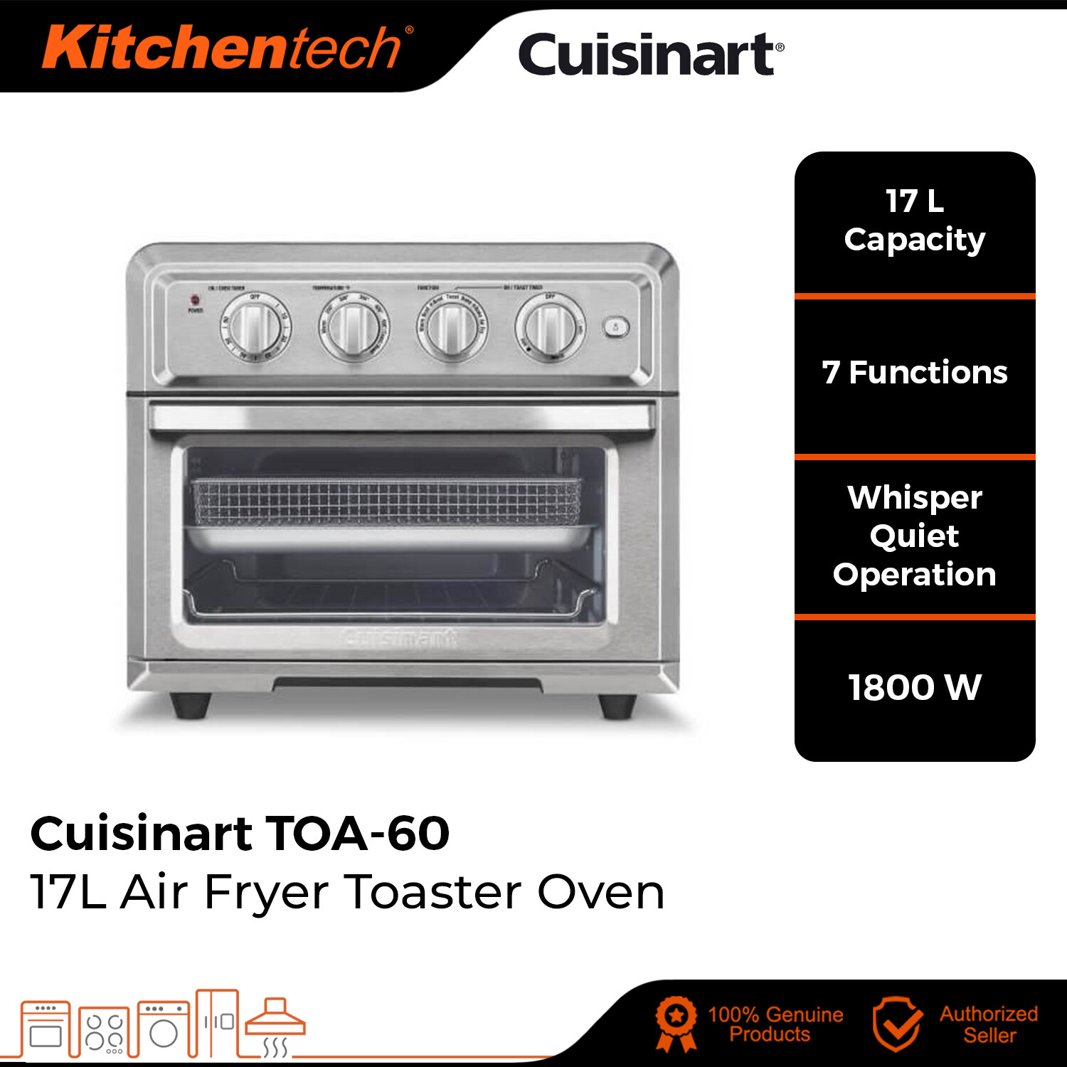 cuisinart air fryer toaster oven toa60