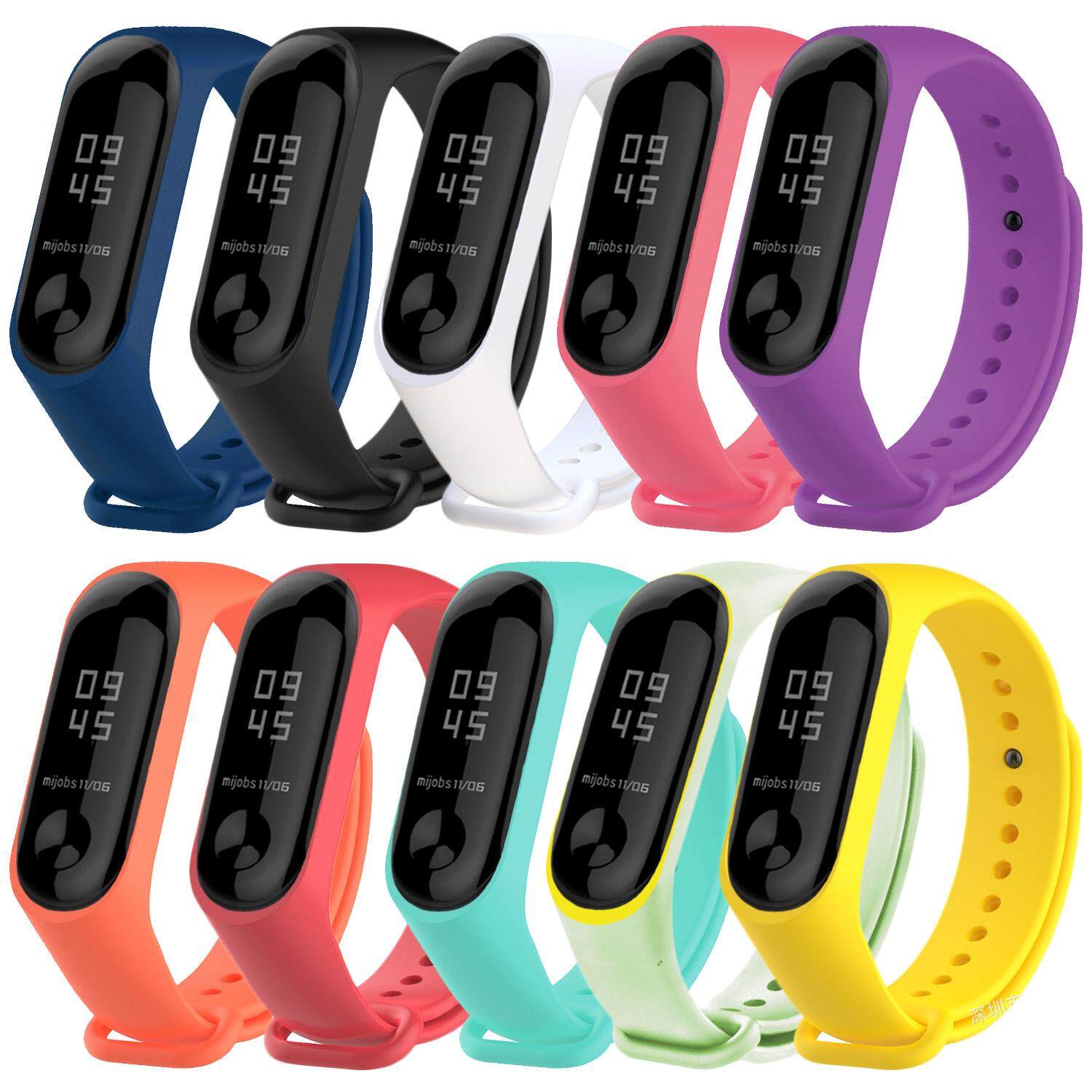 10PCS Assorted Colors Fashion Anti-lost Replacement Wristband Watch Strap Band Compatible with Xiaomi Mi 3 Smart Bracelet Accessories