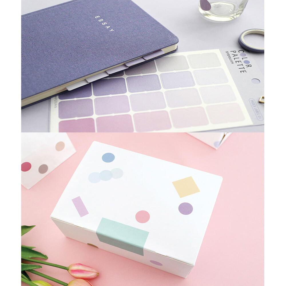 1 pc 4 Sheets/Set Multifunctional Basic Label Stickers Kawaii Dot Paper Adhesive Sticker For Kids DIY Scrapbooking Albums Stationery Supplies