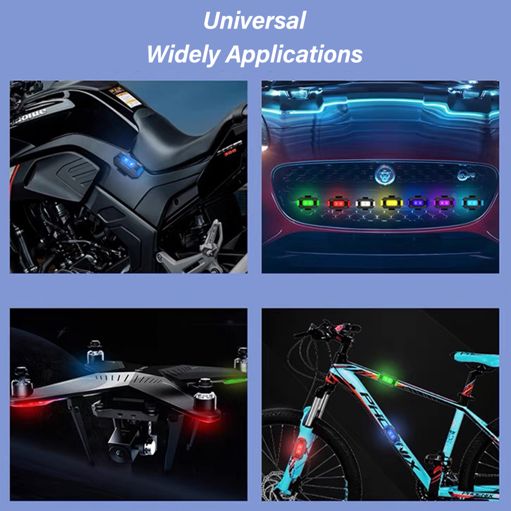 Motorpark Motorcycle Strobe Lights RC Drone LED Flash Position Wireless Light for RC Fix Wing Aircraft Airplane Helicopter Warning Lights