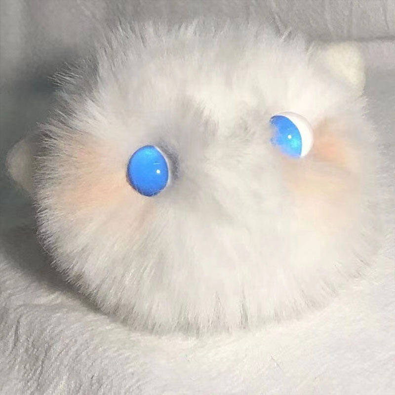 QFDI key holder Powder Blusher cat cat ball mountain handmade Plush pendant key chain cute girl heart schoolbag Pendant