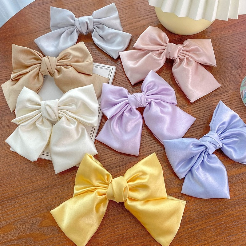 Korean Style High Quality Satin Bow Hair Clip