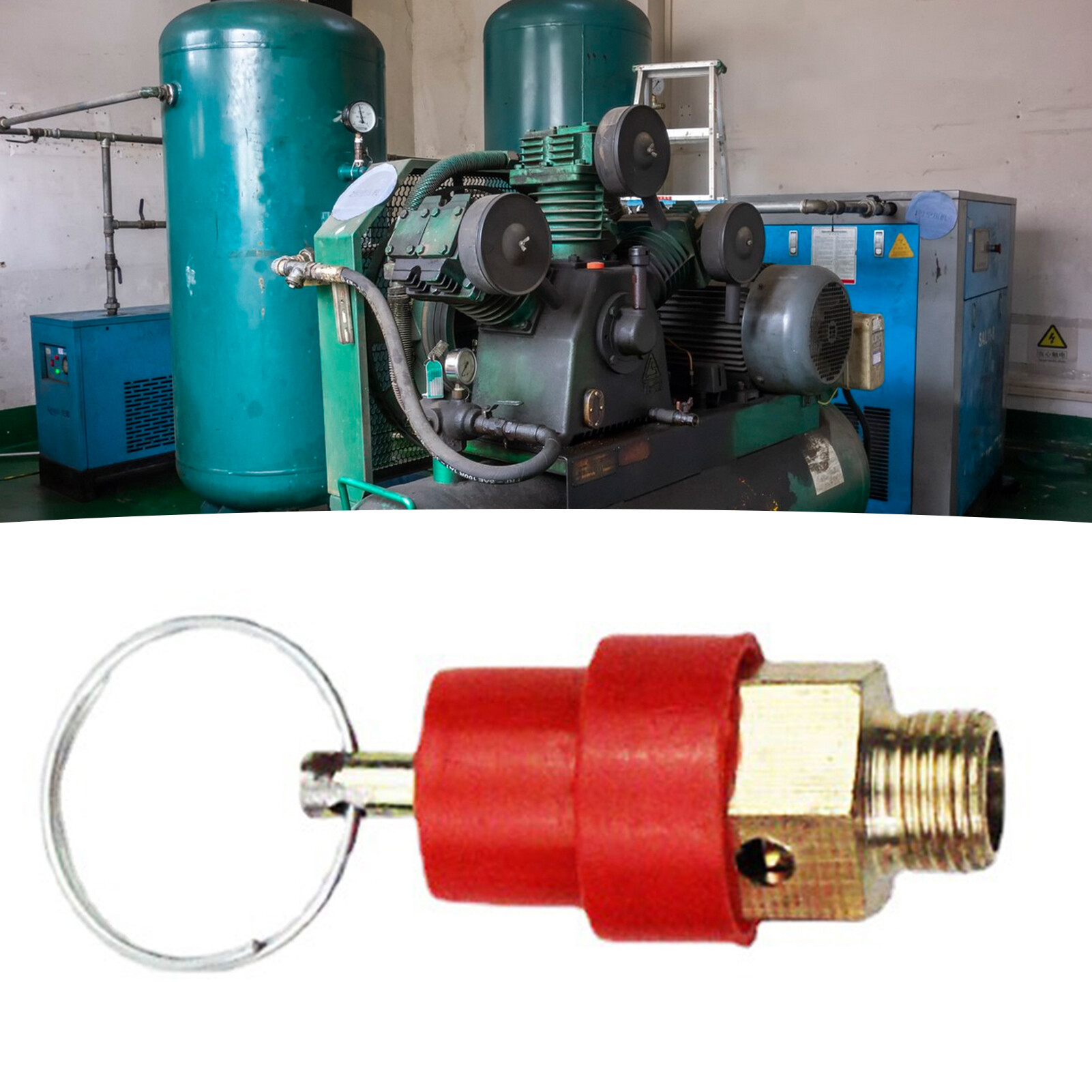 EMachinery Air Compressor Safety Valve Male Thread Pull Ring Air Compressor Pressure Relief Valve Factory Supply Exhaust Valve Male