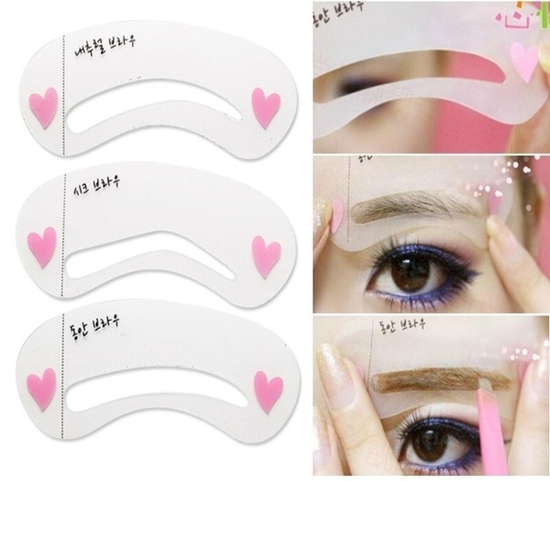 6pcs/set Reusable Eyebrow Stencil Tool Makeup Eyebrow Drawing Guide Thrush Card Molds Template Make Up Tools Artifact Aid Accessories