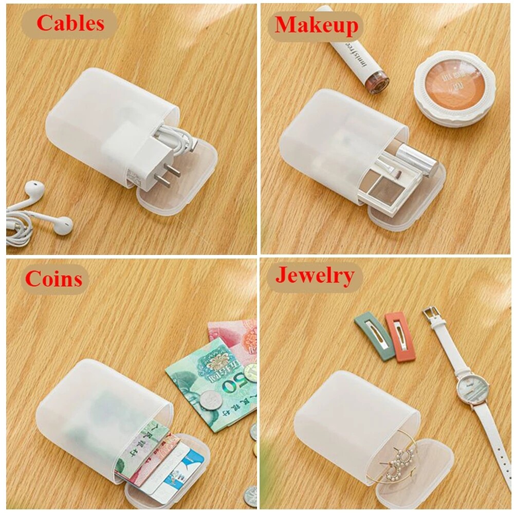 Hộp Đựng Cáp Dữ Liệu Tai Nghe Hộp Sắp Xếp Tiền Xu Trang Sức Nhỏ Ngăn Kéo Đựng Mỹ Phẩm Chống Bụi