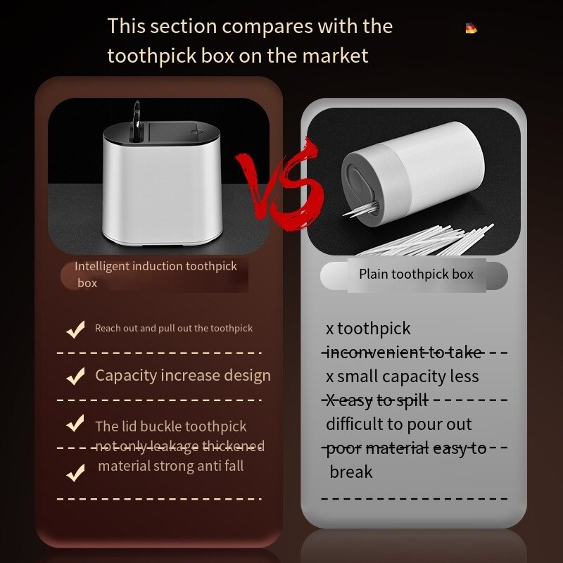 Smart sensor toothpick box, toothpick dispenser, home restaurant office automatic toothpick holder box