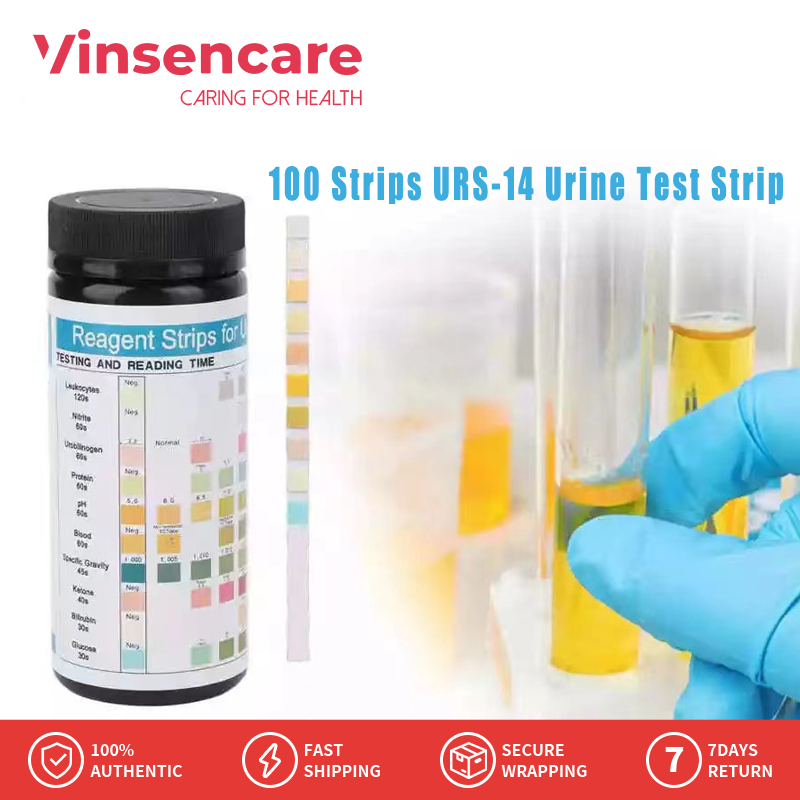 Vinsencare 100 Strips URS14 Urine Test Strip for 14 Parameters