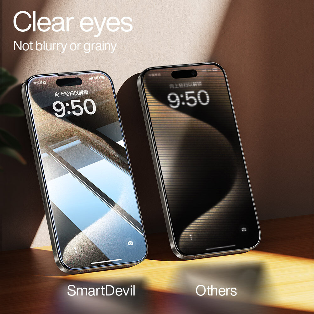 Smartdevil Corning Tempered miếng dán film thủy tinh Đối Với iPhone 15 Pro Max iPhone 15 Plus iPhone 16 Pro Max 14 Pro Max 14 Plus 13 Pro Max 12 iPhone 16e 17e Phim Bảo Hiểm Đầy Đủ Miếng dán màn hình chống nhìn trộm chống ánh sáng xanh chống bụi Phim Với