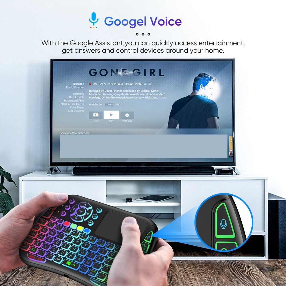 Bluetooth Bàn phím không dây Mini M9 7 Backlit 2.4G Google Bằng Giọng Nói Remote chuột bay Touchpad Cho Đầu giải mã TV Android PC