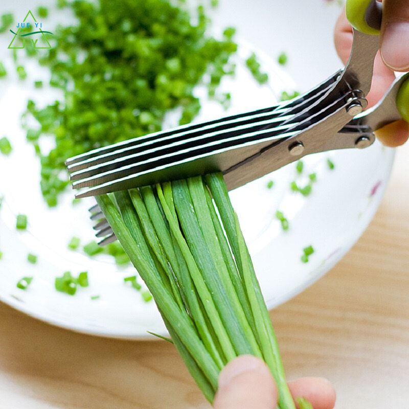 KS five-layer green onion shears multifunctional five-layer household green onion shears stainless steel kitchen paper scissors