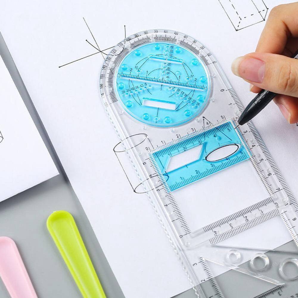 MMLUCK Multifunctional Architecture Supply For Students School Activity Geometric Ruler Protractor Drawing Template Measuring Tool
