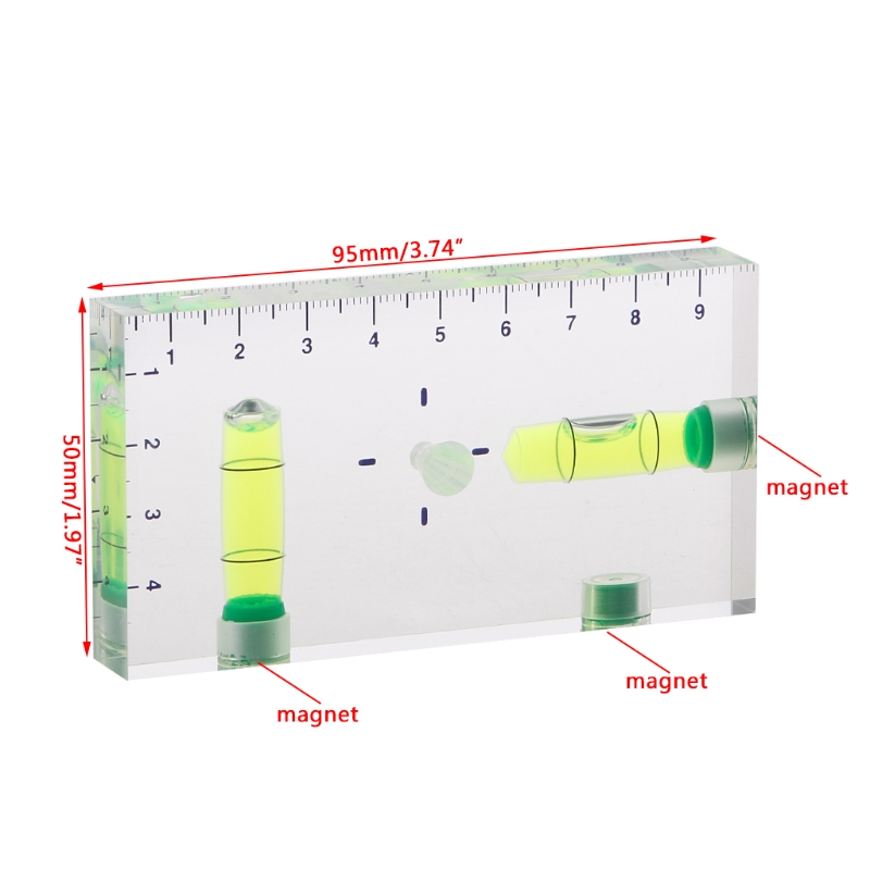 High Precision Transparent Two Direction Magnetic Level Bubble Mini Level