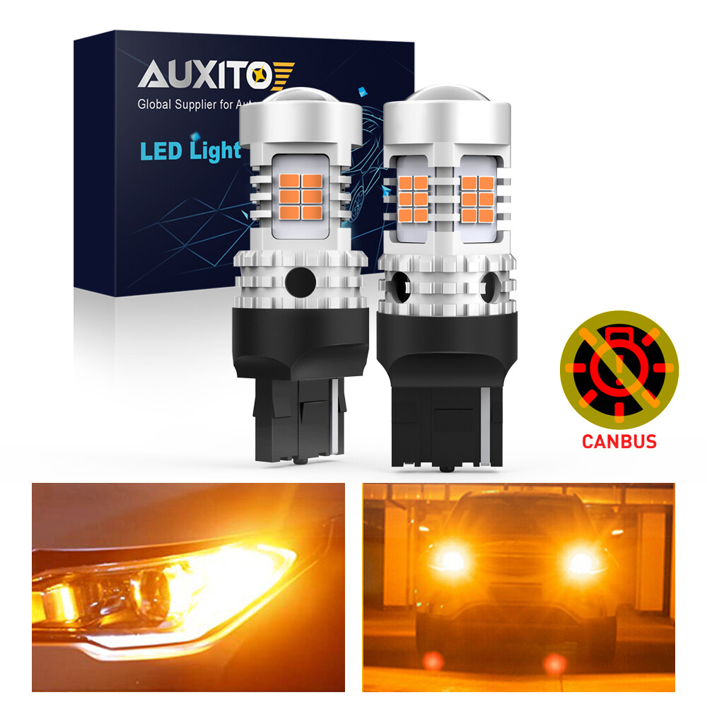 Auxito 2pcs 7440 turn signal light led canbus error free turn signal light w21w wy21w led bulb 3020smd for day running light