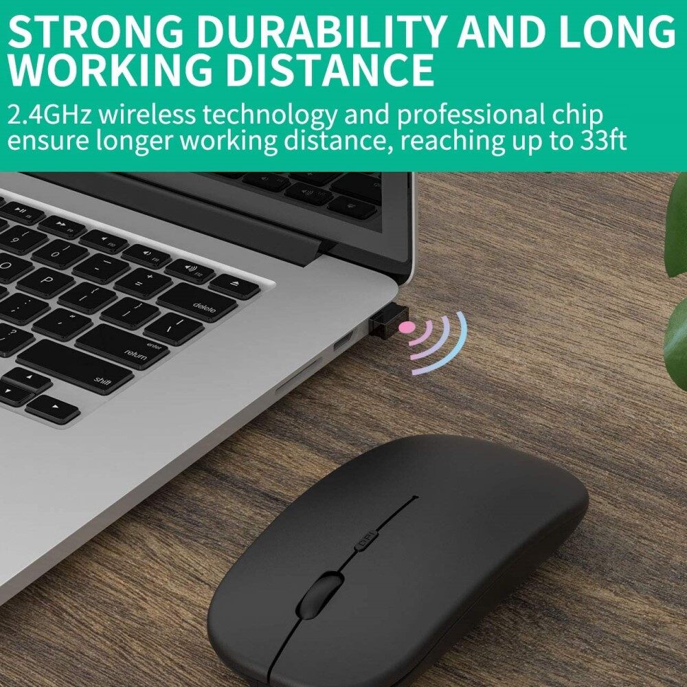 Chuột chạy pin không dây im lặng siêu mỏng cho máy tính bảng chuột cho máy tính xách tay không dây