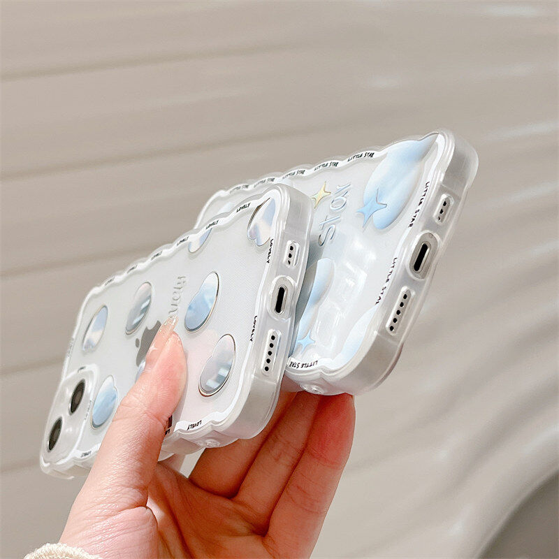 Shockproof Lens Protection Phone Case for IPhone 11 12 13 Pro Max Love Cloud Pattern Back Case for IPhone XR X Xs Max Girls' Gift Mobile Phone Case