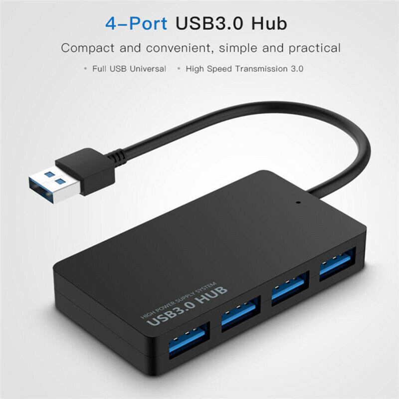 Original 4 Speed Port USB 3.0 Multi Hub Splitter Expansion PC Laptop Cable Adapter Cable