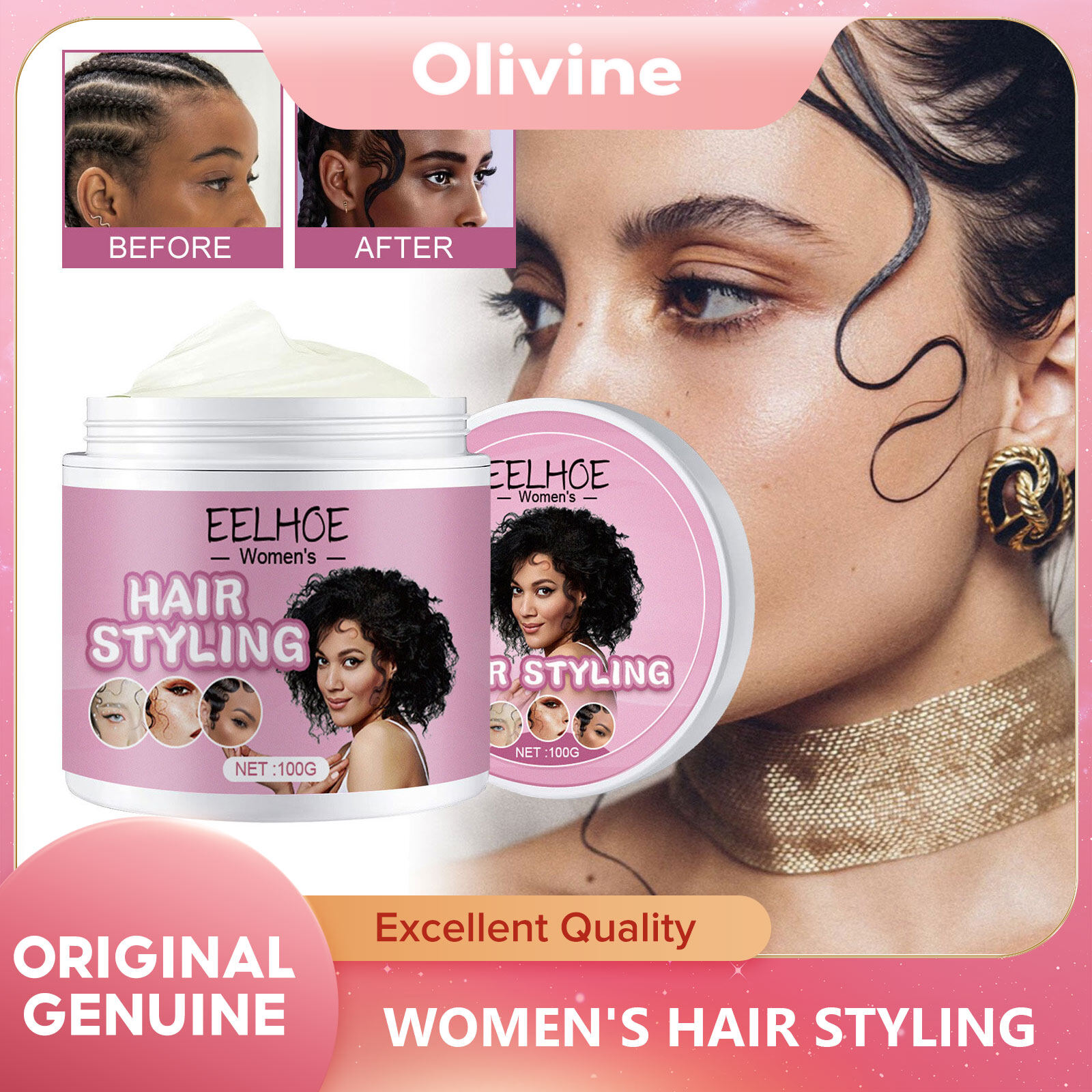 Eelhoe Women S Wax Hair Lasting Setting Smoothing Fury Fragmented Hair and Natural Gloss Styling Wax Hair Artifact Hair Wax Stick Gel Cream Styling Hair Frizz Fixed Fluffy Children Men and Women Styling hair wax stick