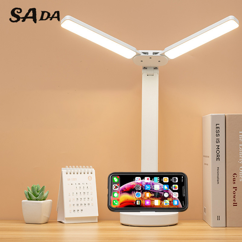 SADA Table lamp eye protection learning LED rechargeable plug-in student dormitory reading lamp children's eyesight protection bedroom bedside lamp
