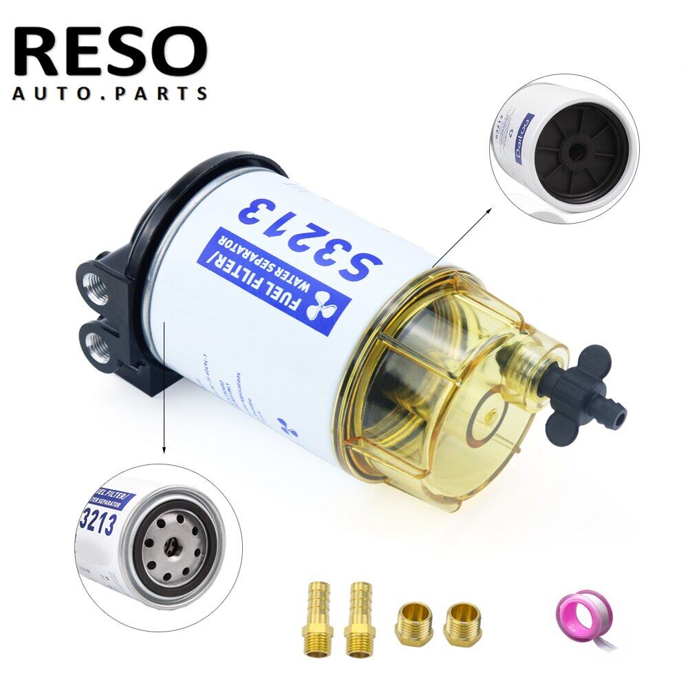 1 RESO New Fuel Filter Water Separator Assembly Outboard For Mercury Quicksilver OMC Marine Engine Boat 10 Micron Kit S3213