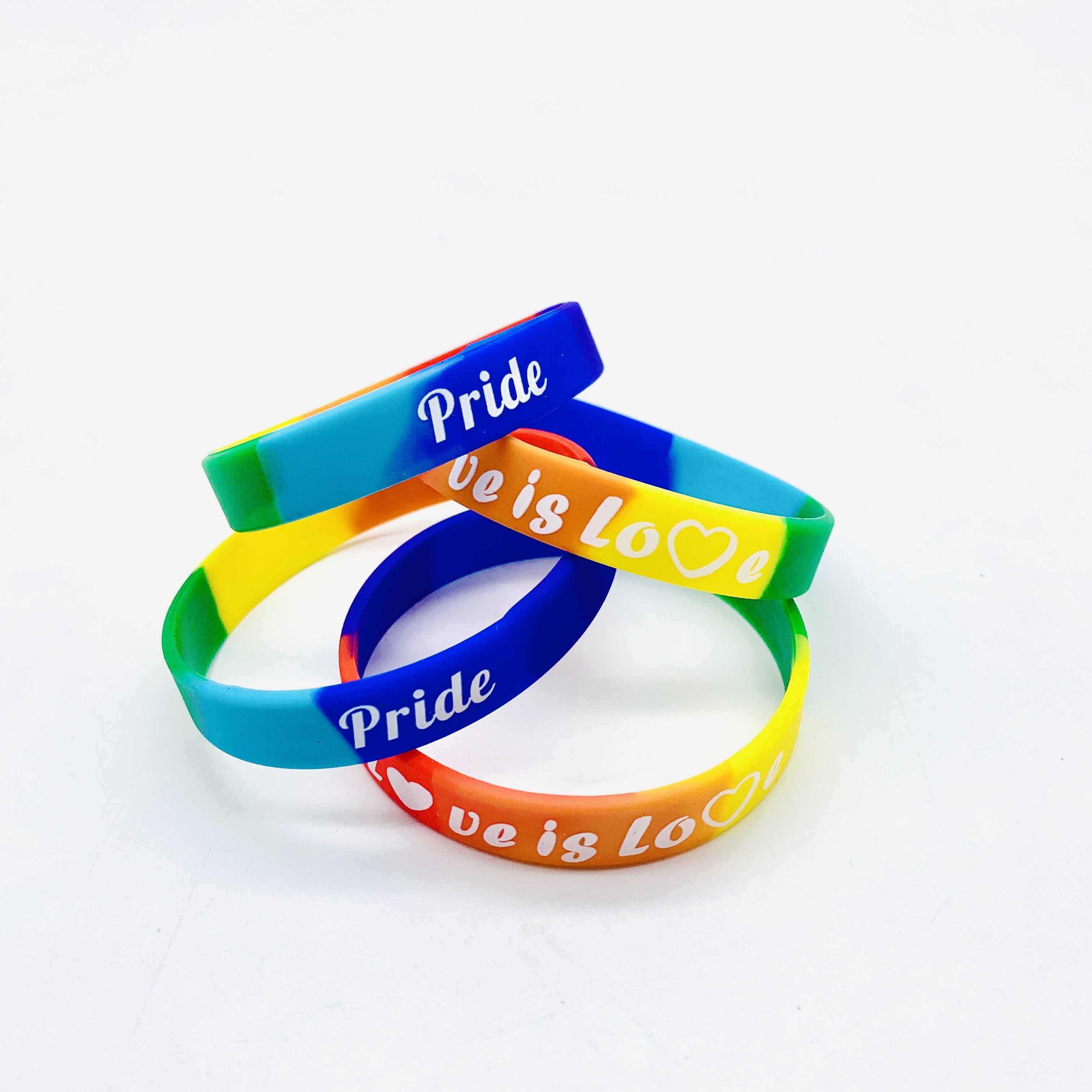 Love Is Love, Rainbow Silicone Bracelet, Pride Bracelets, Colorful Rubber Wristband ecgift