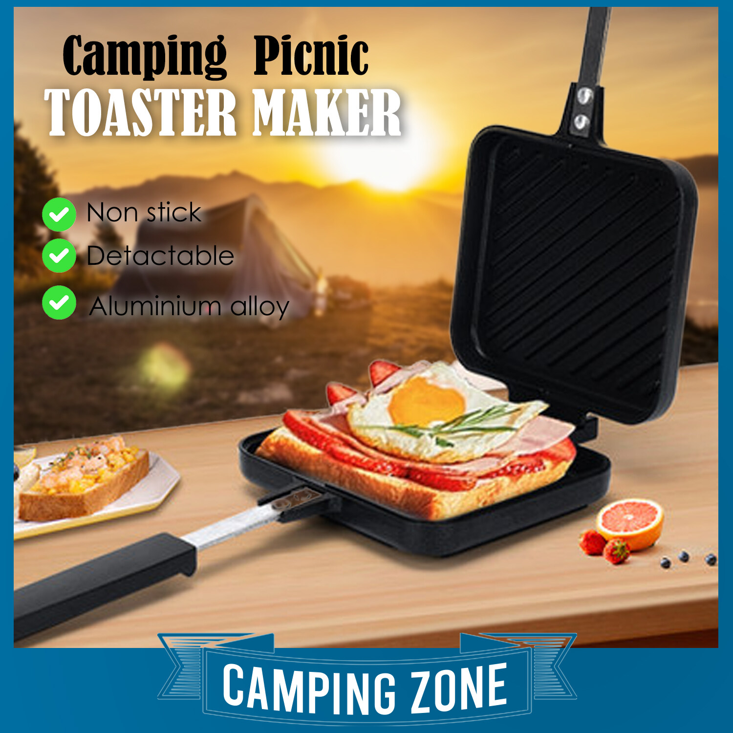 Bread Toaster Pan Pembakar Roti Camping Toaster Sandwich Maker Sandwich dismantle Pan Sandwich