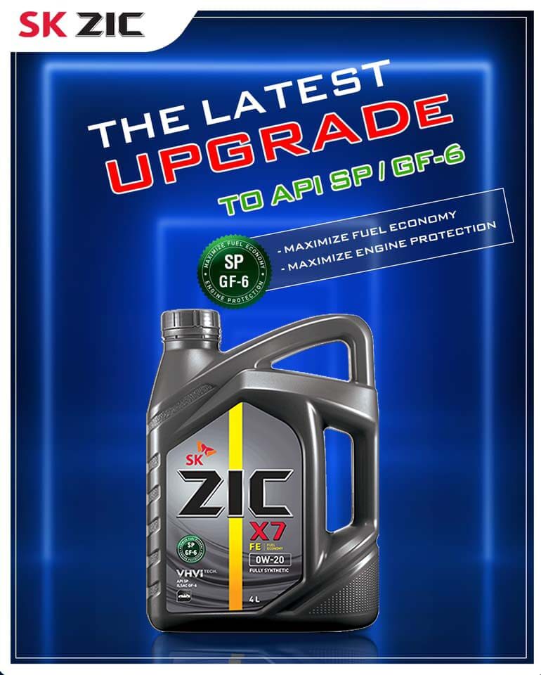 NEW UPGRADED! SK ZIC X7 FE FULLY SYNTHETIC 0W-20 API SP ILSAC GF-6