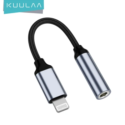 KUULAA Lightning to 3.5mm Jack AUX Cable for iphone 11 pro max 3.5mm Lightning Headphones Audio Adapter Splitter for iphone SE/ iphone 6/7/8