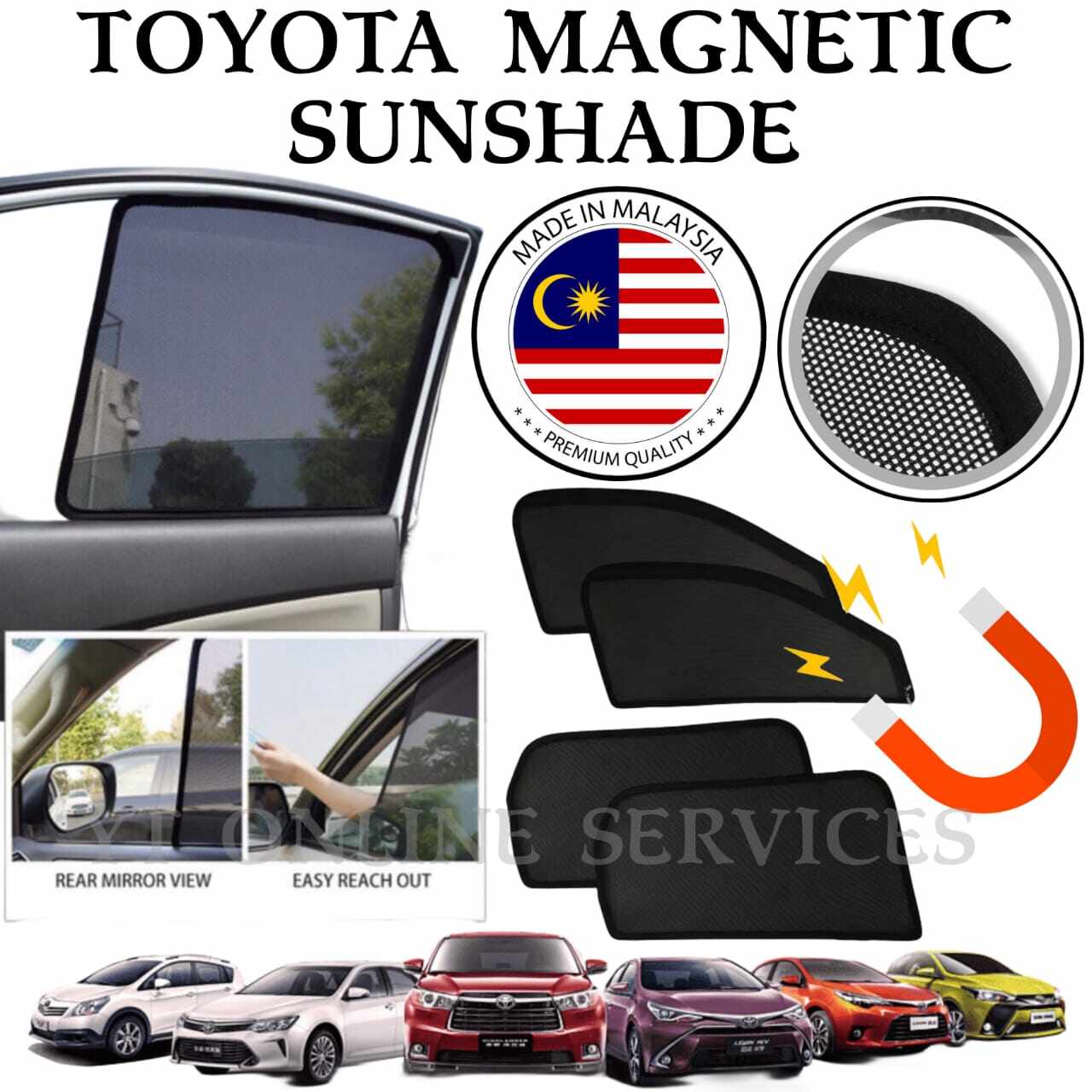 Premium Quality Magnetic Sunshade Toyota More Car Model Magnet Sun ...