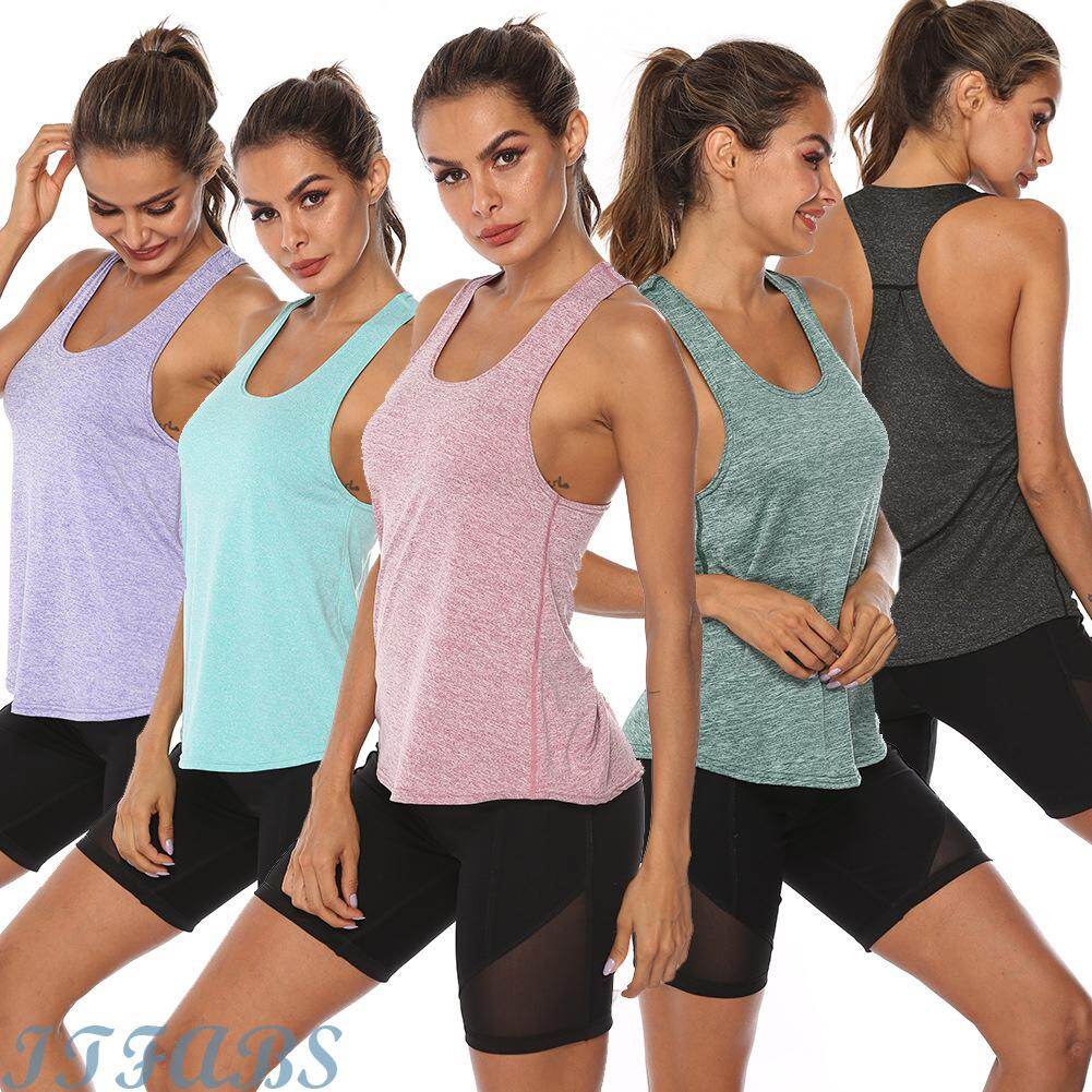 Happybuyner Women Sport Tank Top Fitness  Jogging Vest Activewear Quick Drying Shirt Jogging Yoga Top