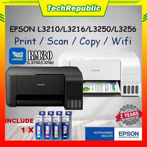 EPSON L3210 / L3216 / L3250 / L3256 ALL IN ONE INK EcoTank WIFI Wireless PRINTER Original Epson 