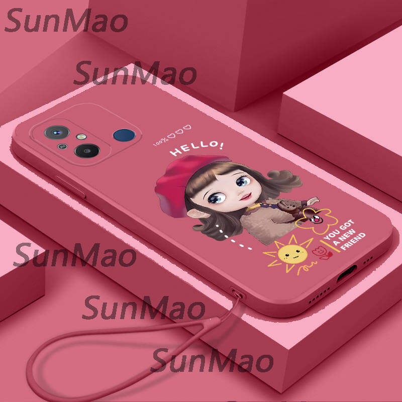 For Redmi 12C Phone Case Straight Edge Soft Shell Girls Casing