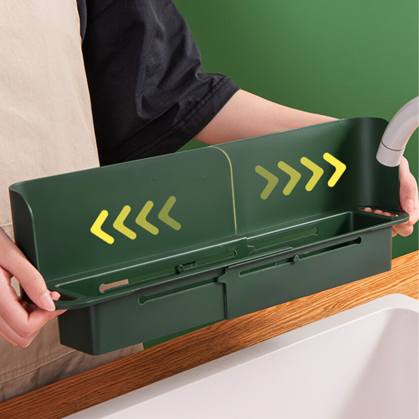 Multi-Function Sink Flip Shelf Anti-Splash Retractable Storage Drain Basket Kitchen Sink Sink Shelf