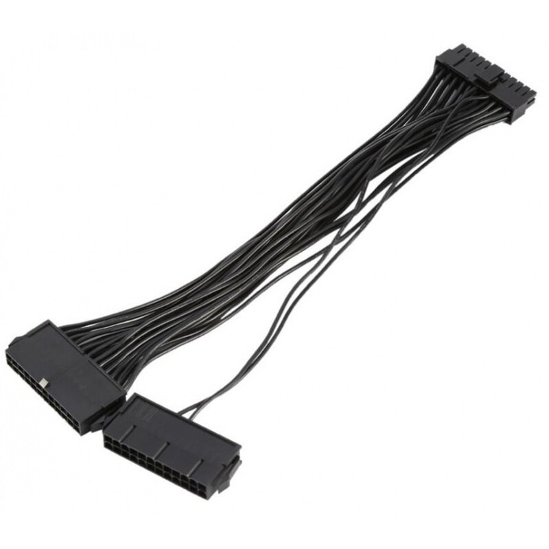Cáp chạy 2 nguồn atx 24 pin - cáp chia nguồn 24pin atx 1 thành 2 kích hoạt chạy 2 nguồn cho pc 30cm