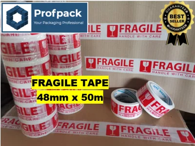 Fragile / Fragile + security Tape 48mm/43mm x 50meter High Quality