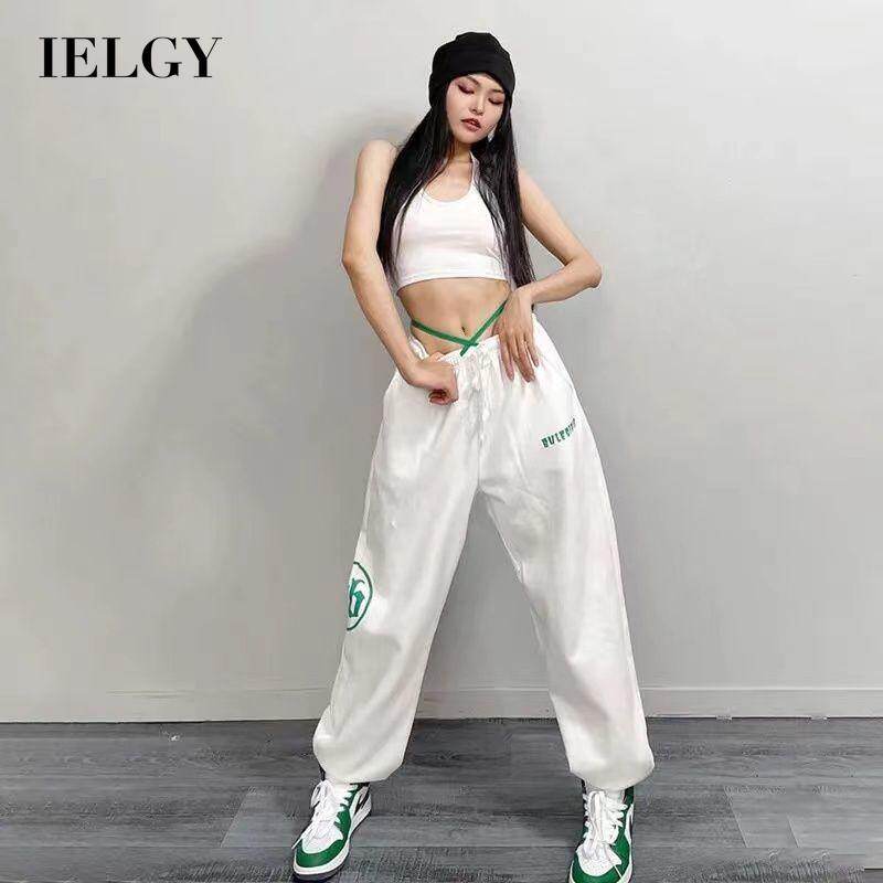 IELGY Jazz Dance Pants Women's Thin Sports Loose Letter Printing