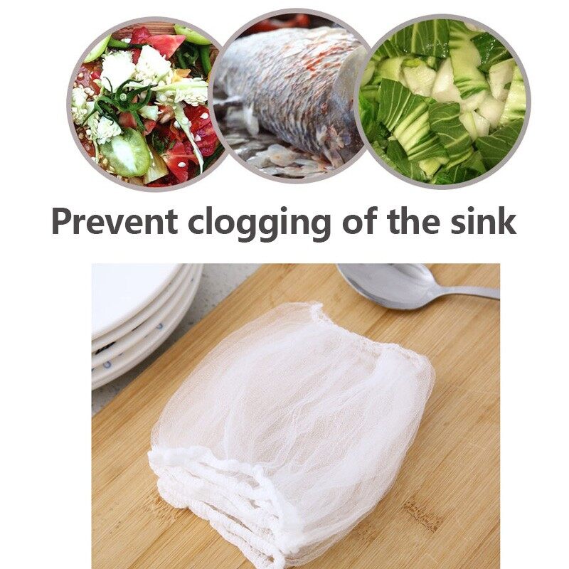 Disposable Sink Filter Mesh Bag Strainer Waste Filter Drainage Hole Garbage Bag Kitchen Clean Supplies