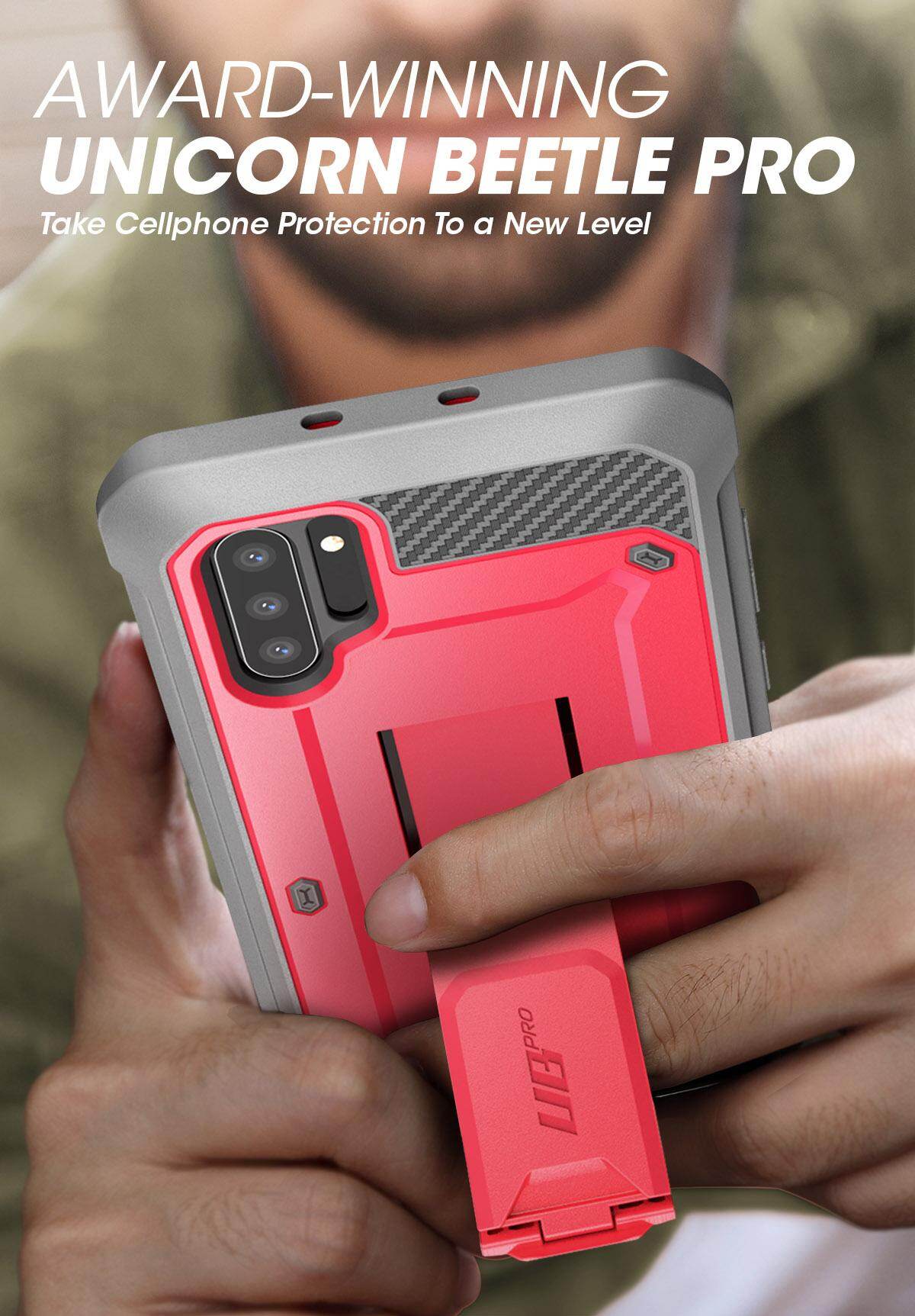 Cho Samsung Galaxy lưu ý 10 trường hợp SUPCASE ubpro toàn thân gồ ghề chống sốc Trường hợp với bao da & chân đế mà không cần miếng bảo vệ màn hình