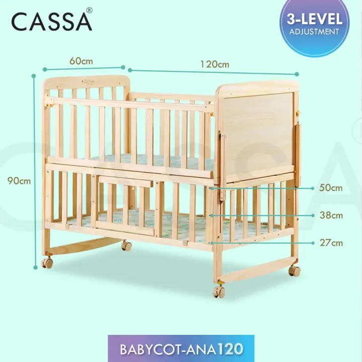 baby cot adjustable height