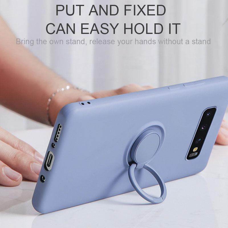 LUOWAN Ốp Lưng Cho Samsung Galaxy Note 20 S23 S22 S21 S20 Ultra S10 S9 S8 Plus Note 9 Note 10 Plus S10E Ốp Lưng Silicon Lỏng Bền Chân Chống Sốc Có Vòng Và Chức Năng Nam Châm Cho Giá Đỡ Xe Hơi