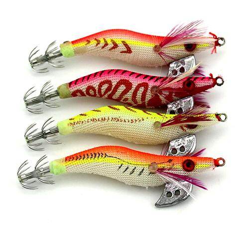 Honrane Plastic Shrimp Shape False Bait Luminous Lures Bionic Squid Hook Fishing Lure