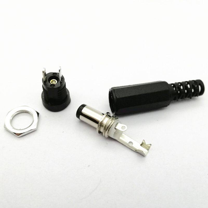 10pairs/set DC Power Connector Pin Female Male Jack Socket Plug Adapter 2/3Pins PCB Panel Mount Connector 5.5 x 2.1mm