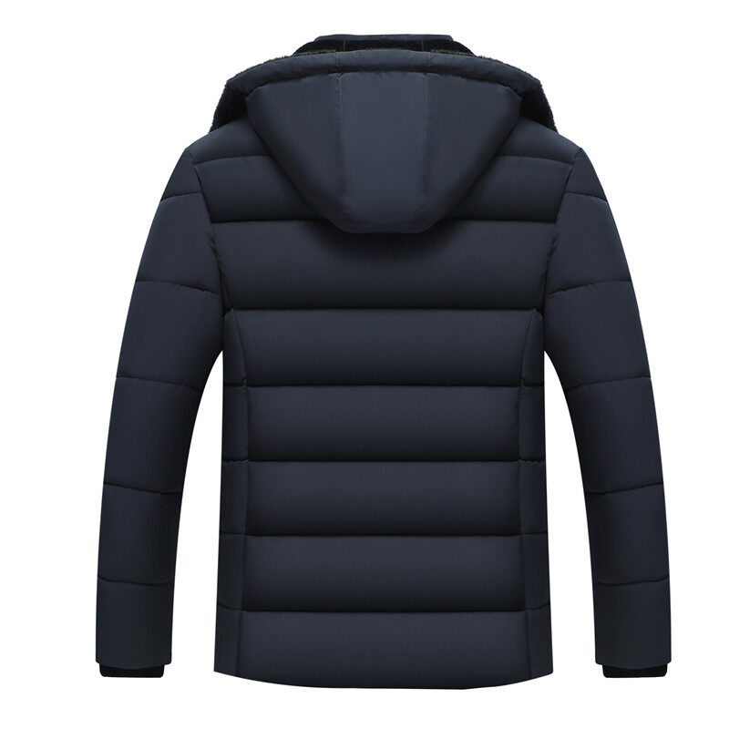 Men Winter Jacket Thick Warm Jacket With Detachable Hemline Plus Size 5XL Practical Windproof Jacket