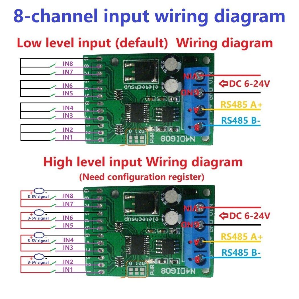 8CH đầu vào/Đầu ra công tắc kỹ thuật số TTL lvttl CMOS RS485 IO mô-đun điều khiển cho Arduino cho UNO Mega Nano STM32 AVR PIC