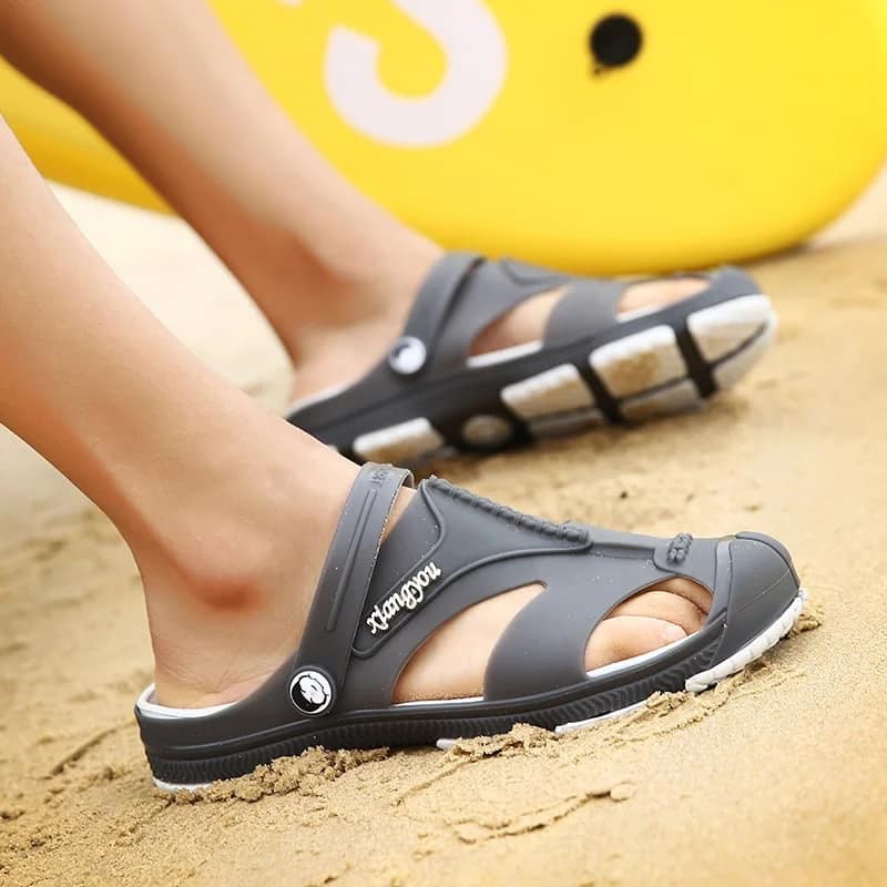 TANK Mens Rubber Jelly Crocs Style Sandals for Rainy Season and Summer  Beach Shoes New Style 1721 | Lazada PH